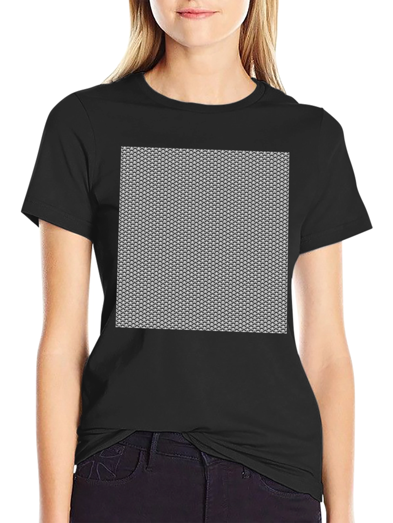 Chainmail Pattern Black T-Shirt