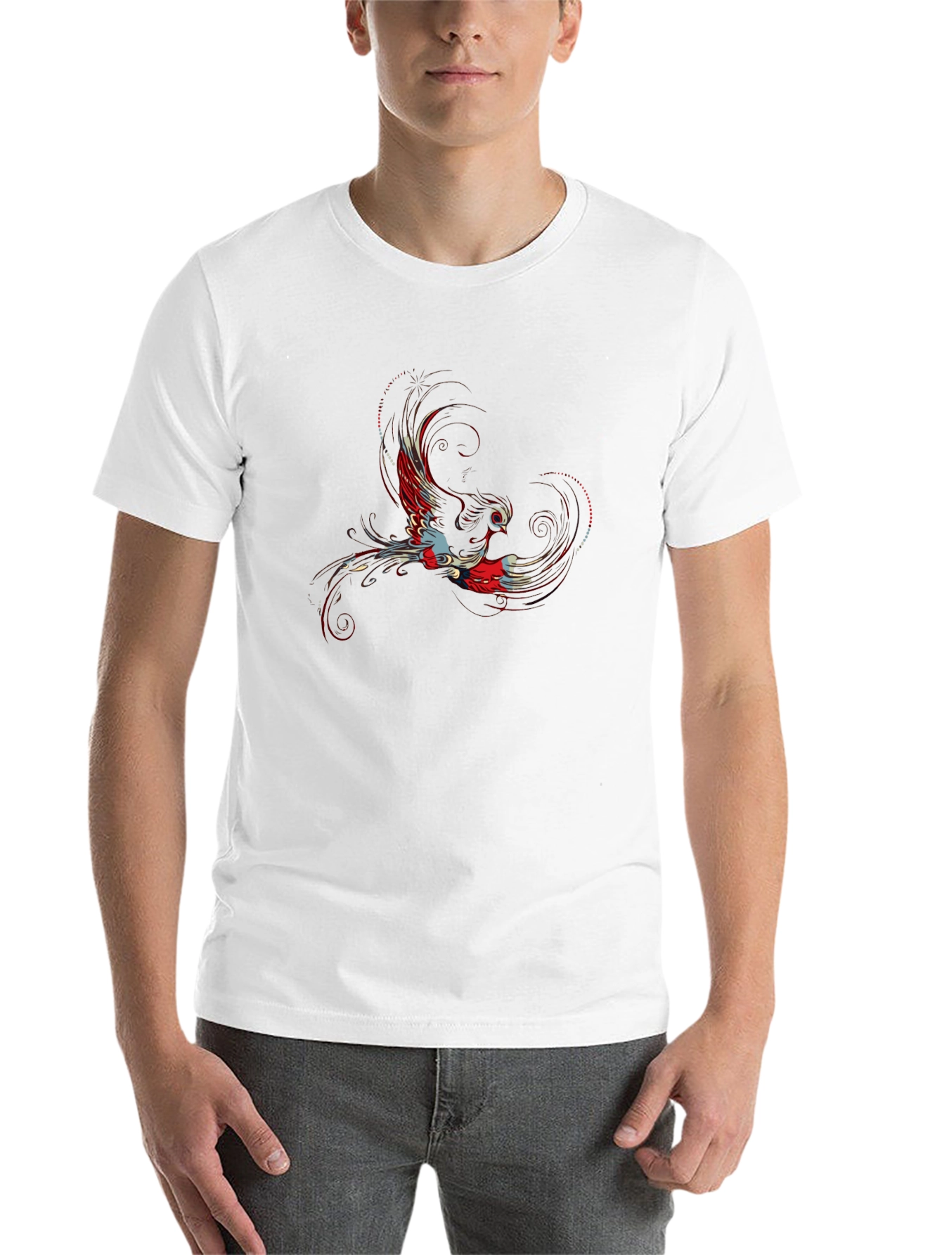 Phoenix Graphic Print Black T-Shirt