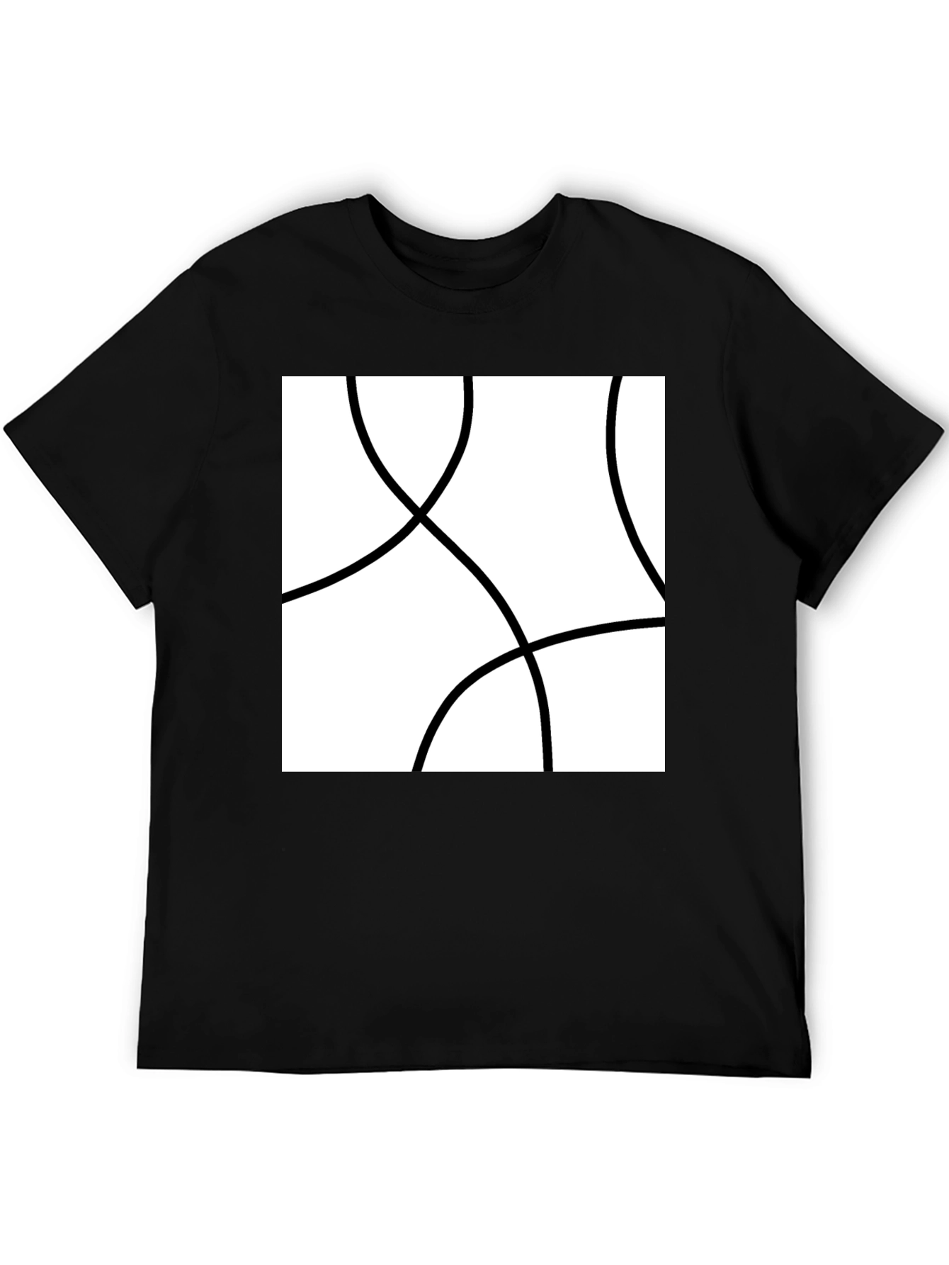 Abstract Circle Graphic Tee - Modern Black T-Shirt