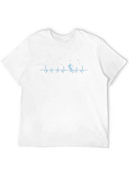 Skiing Heartbeat T-Shirt - Winter Sports Apparel