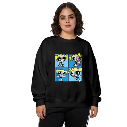 Bubbles Four?Panel Cartoon Character Crewneck Sweatshirt