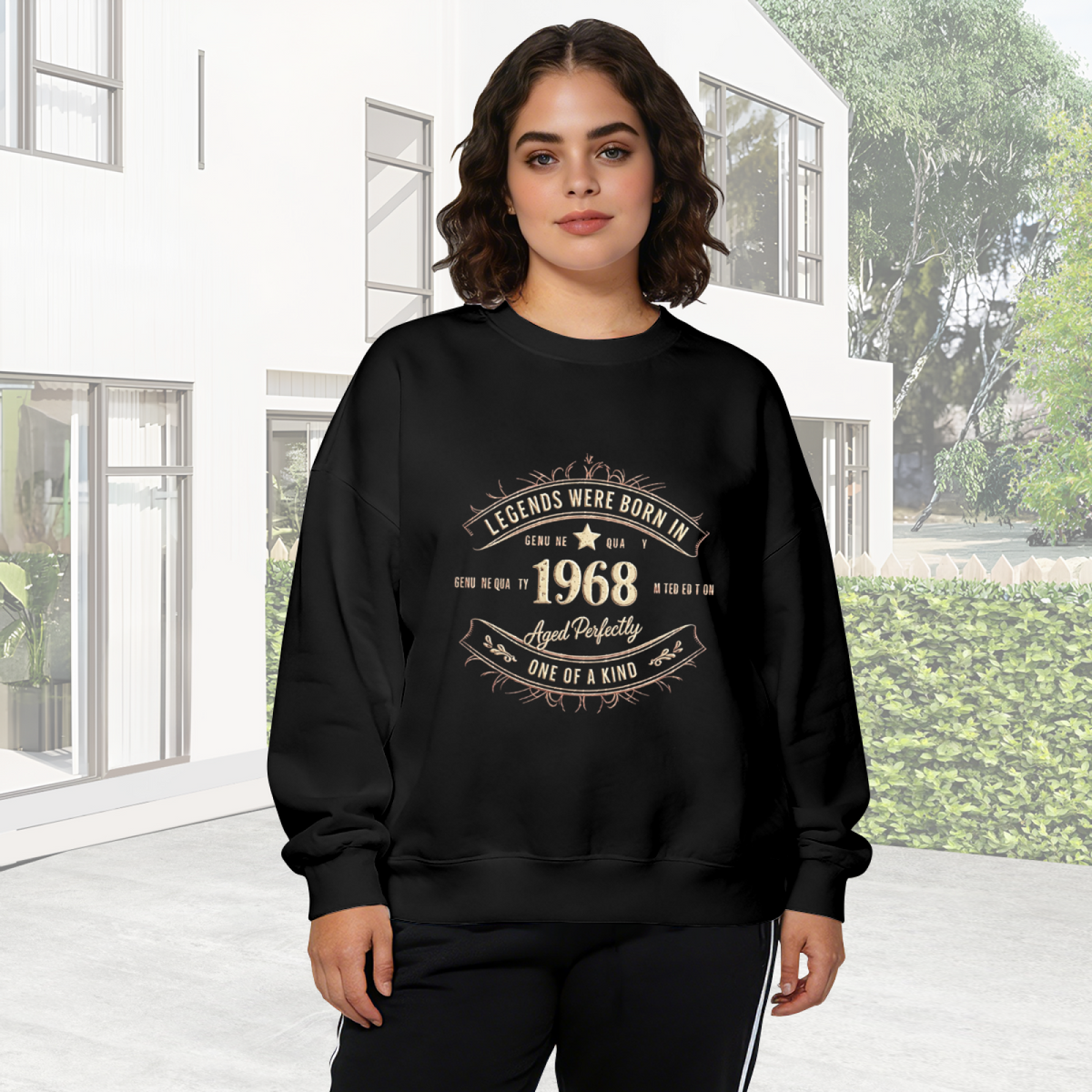 Legends Were Born In 1968 Vintage Birthday Crewneck Sweatshirt