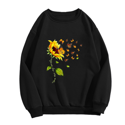 Sunflower & Butterfly You Are My Sunshine Crewneck Sweatshirt