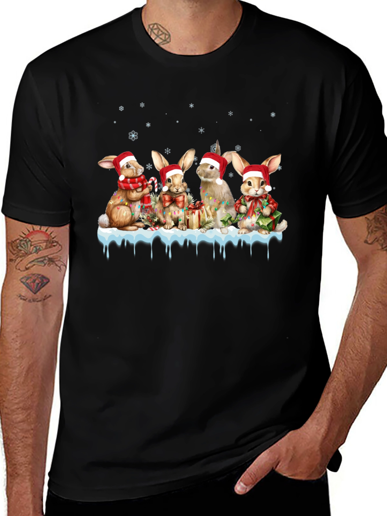 Festive Holiday Bunny T-Shirt