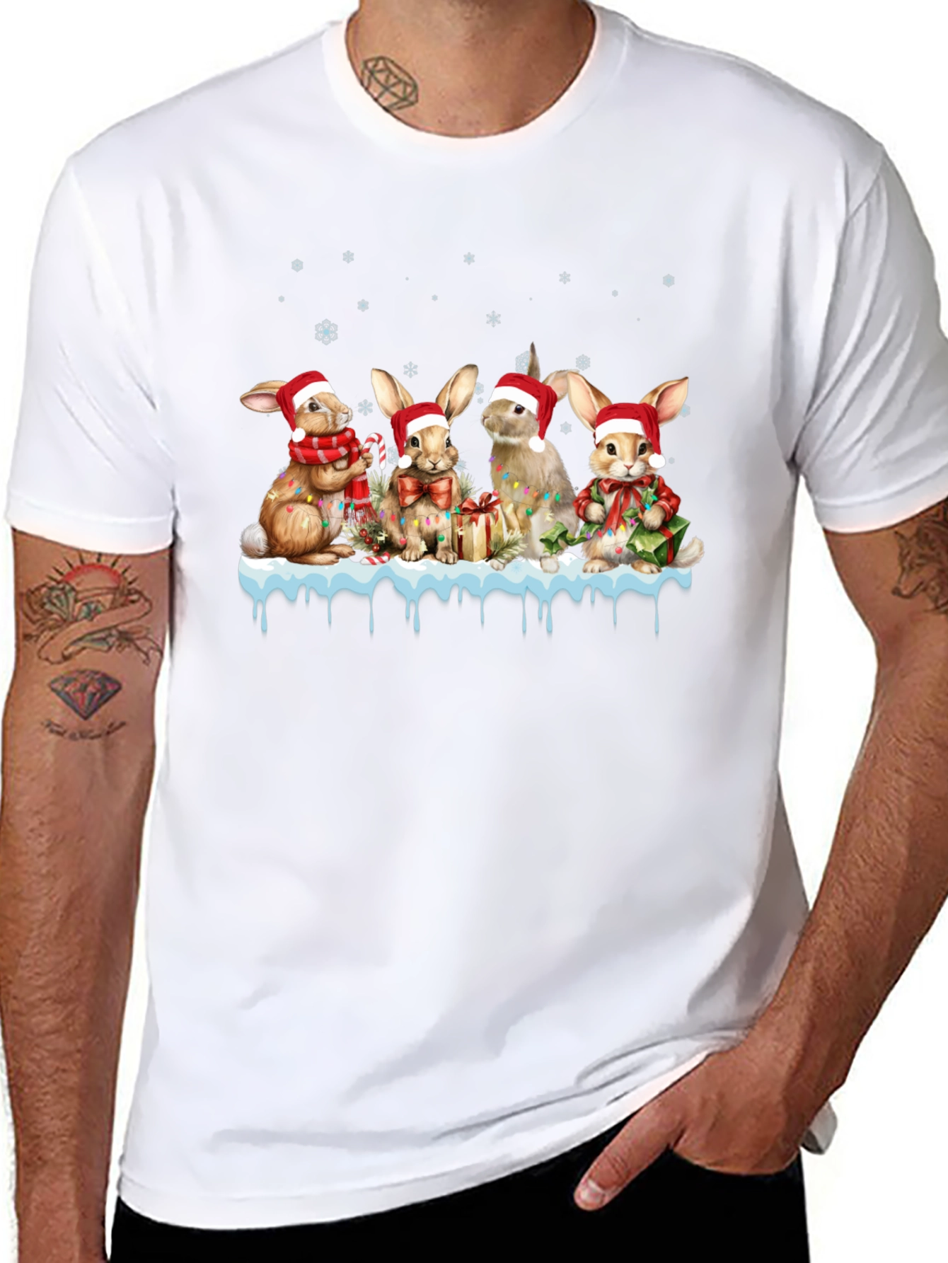 Festive Holiday Bunny T-Shirt