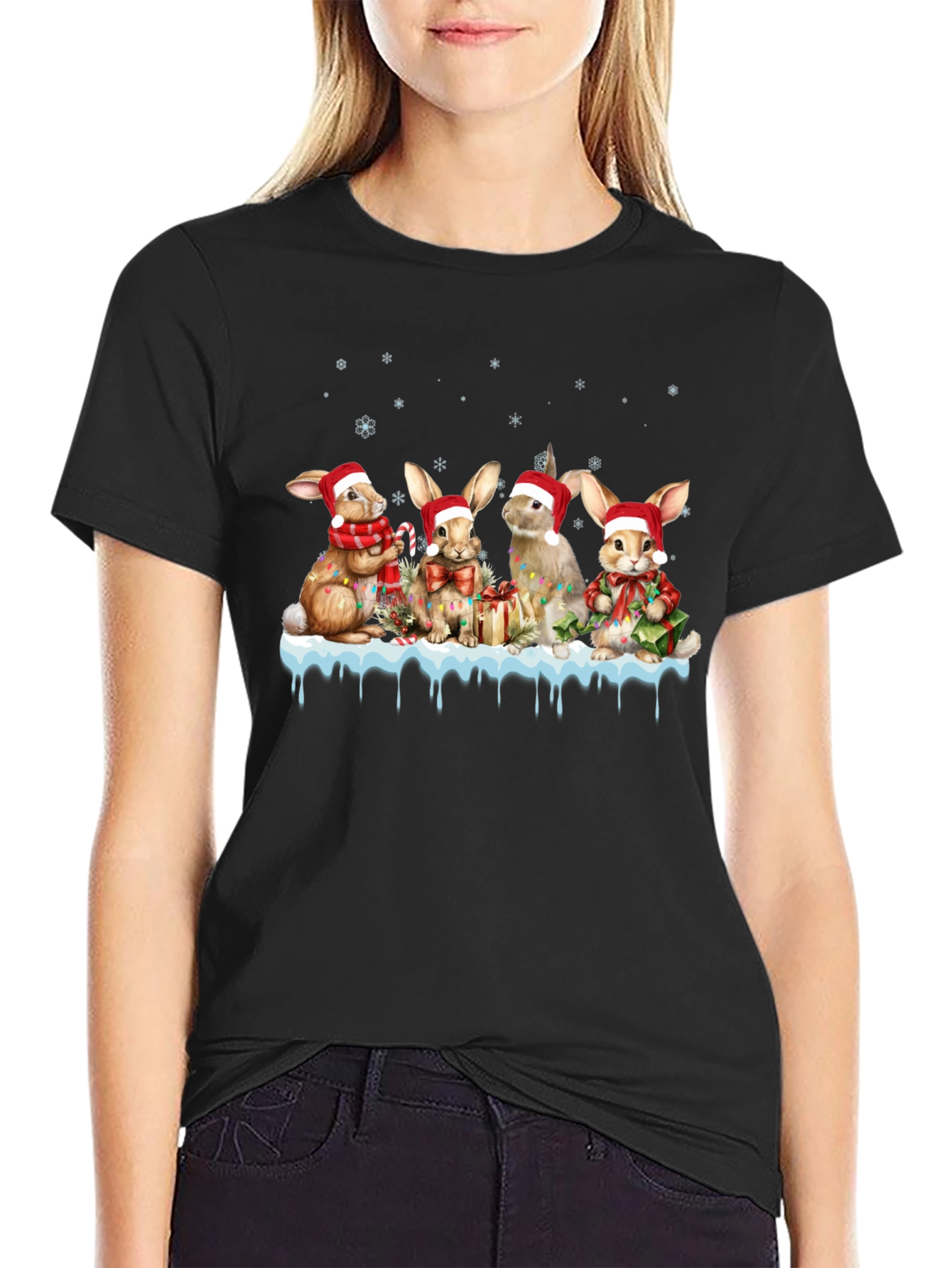 Festive Holiday Bunny T-Shirt