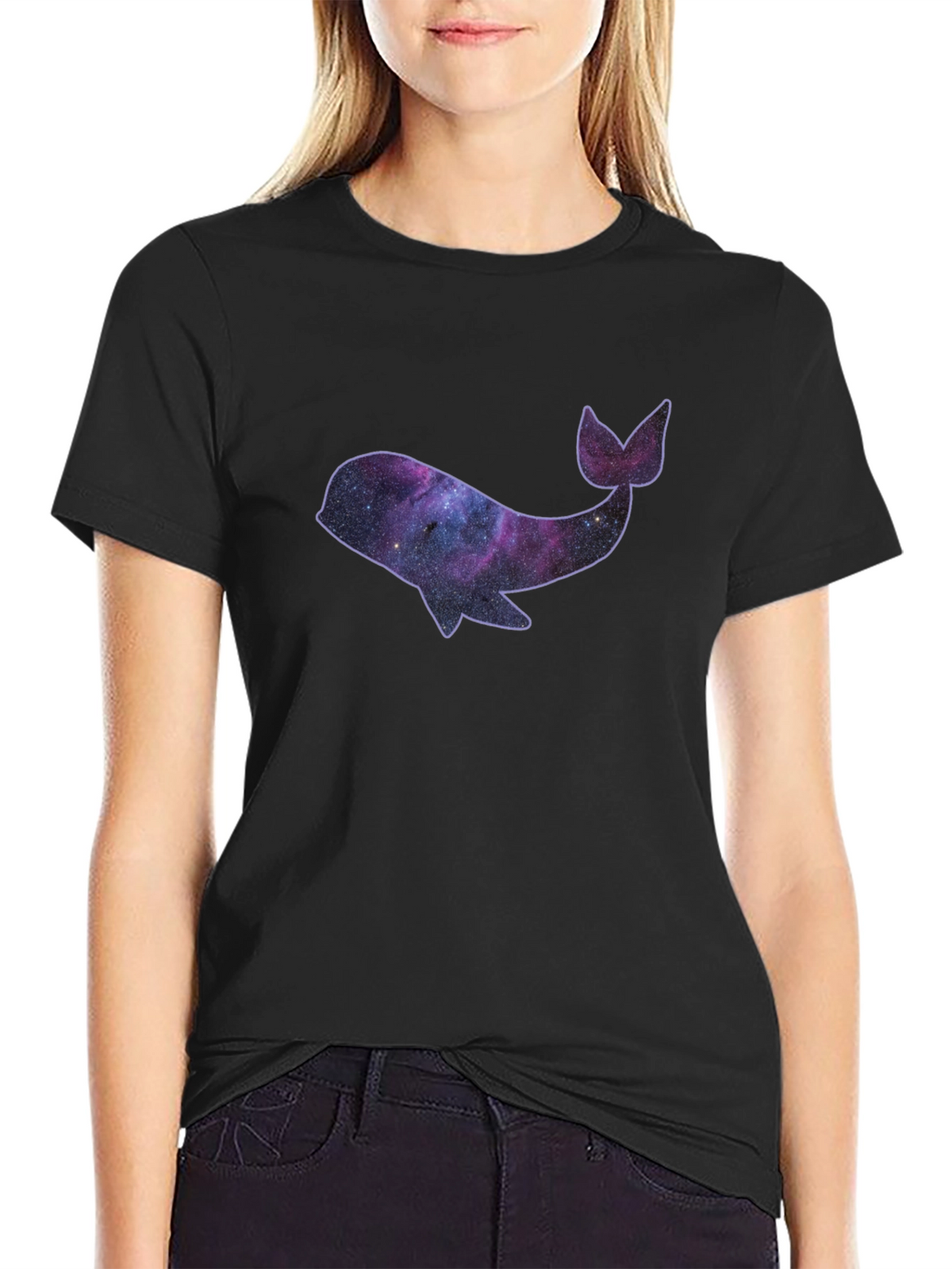 Galaxy Whale Black T-Shirt