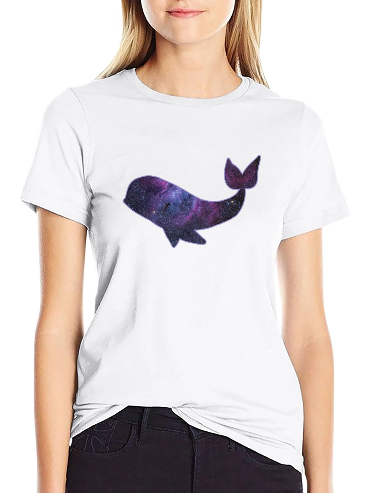 Galaxy Whale Black T-Shirt