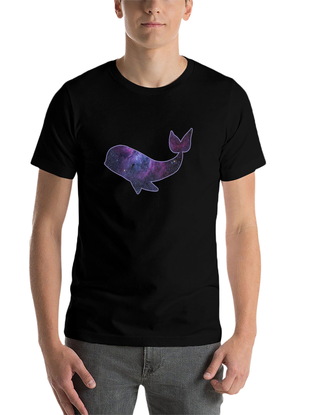 Galaxy Whale Black T-Shirt