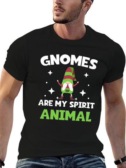 Gnomes Are My Spirit Animal Black T-Shirt