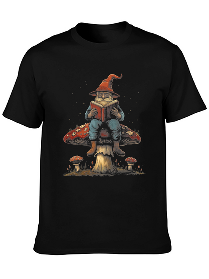Wizard on Mushroom T-Shirt - Whimsical Design