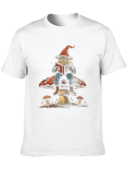 Wizard on Mushroom T-Shirt - Whimsical Design