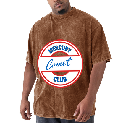 Mercury Comet Club Round Retro Logo Vintage Washed T-Shirt