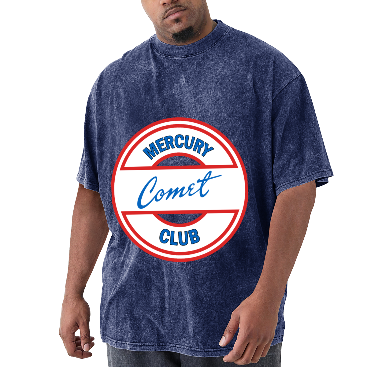 Mercury Comet Club Round Retro Logo Vintage Washed T-Shirt