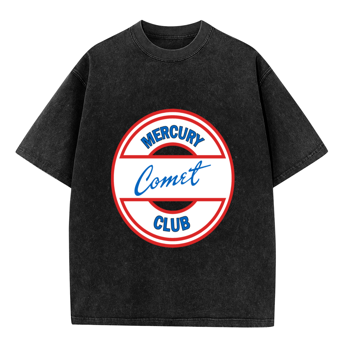 Mercury Comet Club Round Retro Logo Vintage Washed T-Shirt