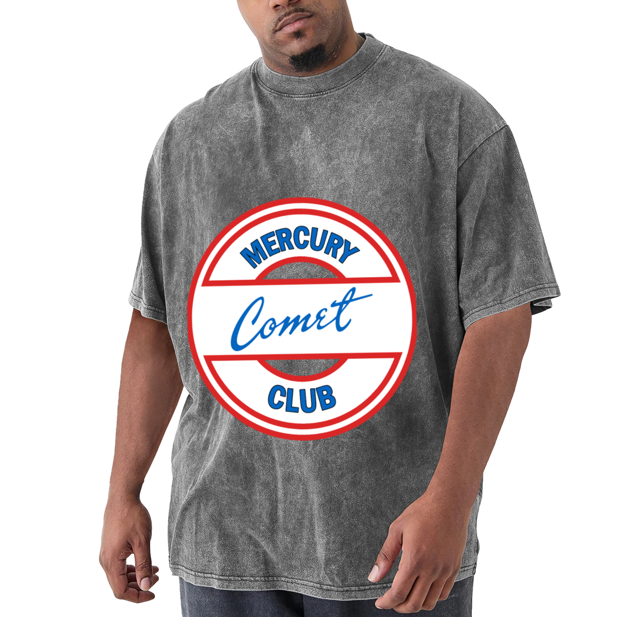 Mercury Comet Club Round Retro Logo Vintage Washed T-Shirt