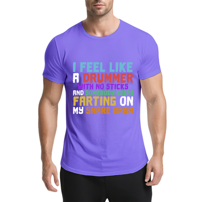 Funny Drummer Slogan Music Band Purple Tee