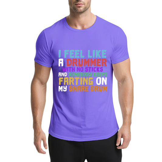 Funny Drummer Slogan Music Band Purple Tee