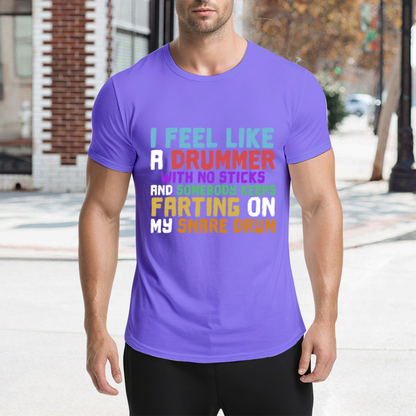 Funny Drummer Slogan Music Band Purple Tee