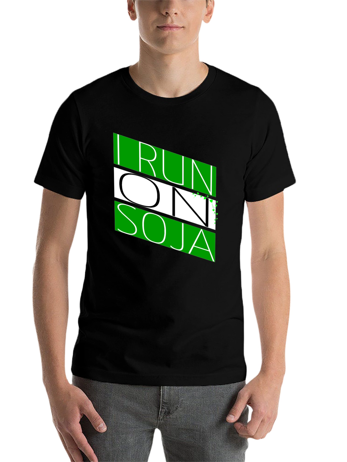 I Run On Soja Black T-Shirt