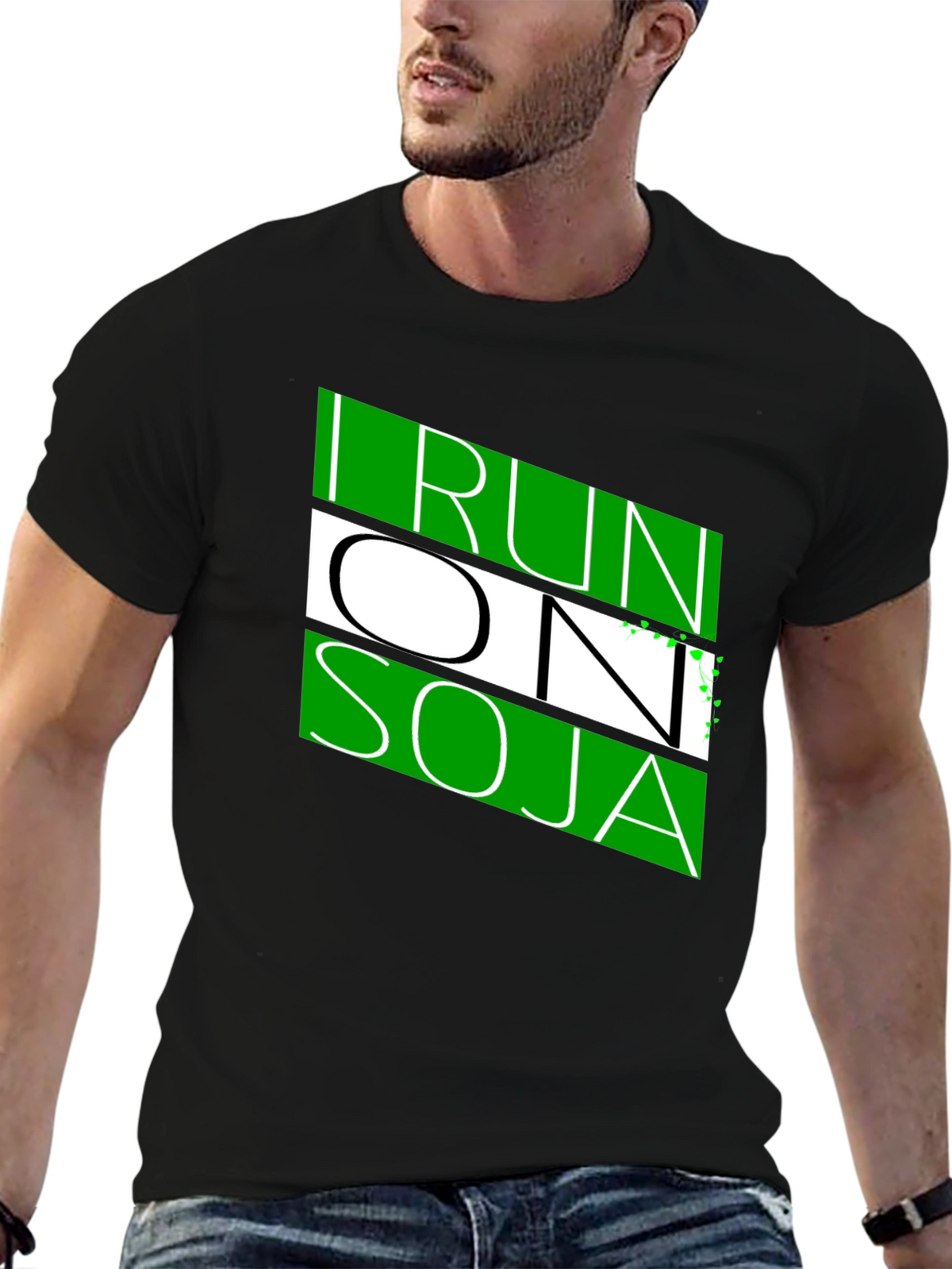 I Run On Soja Black T-Shirt