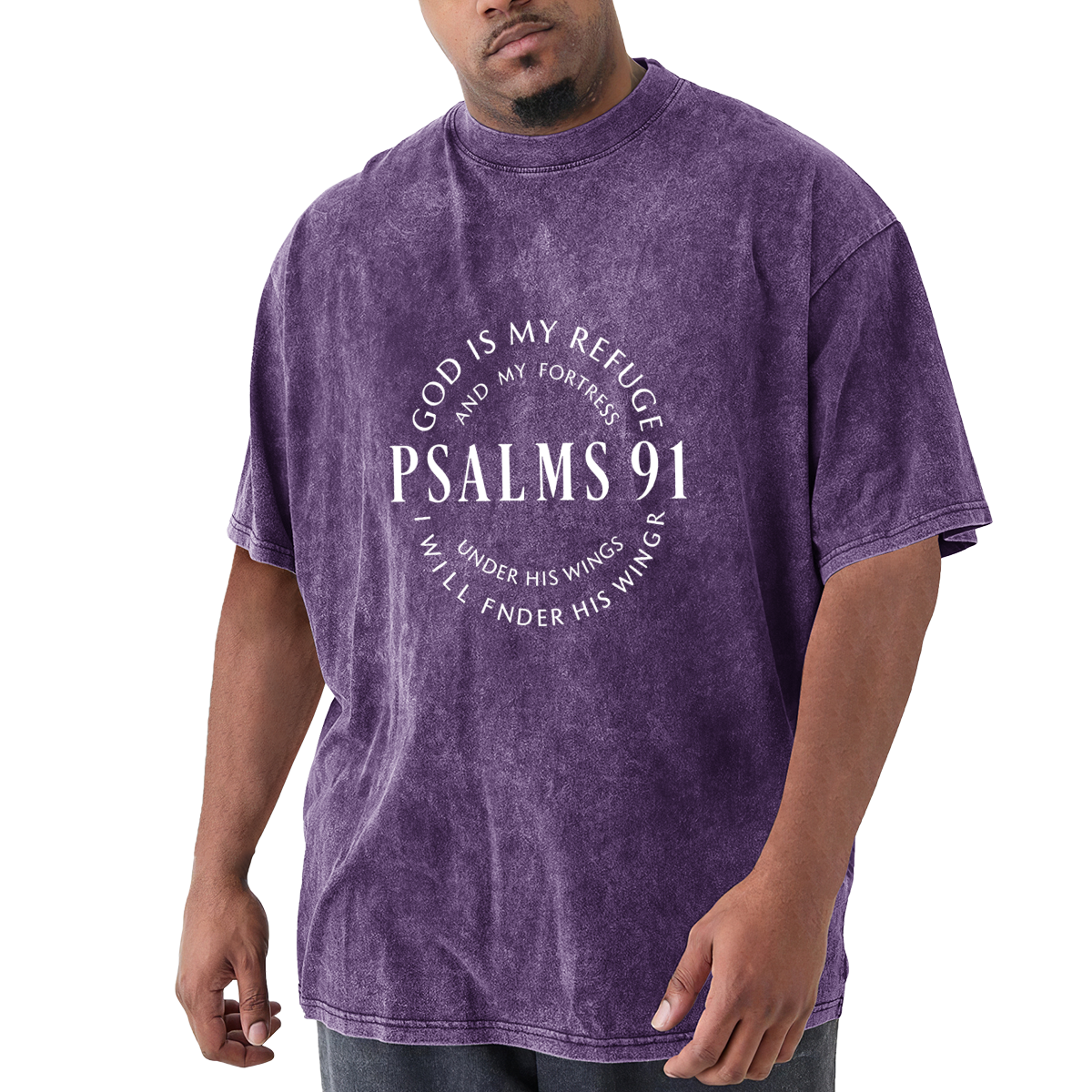 Psalms 91 White Circular Verse Graphic