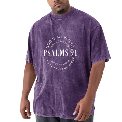 Psalms 91 White Circular Verse Graphic