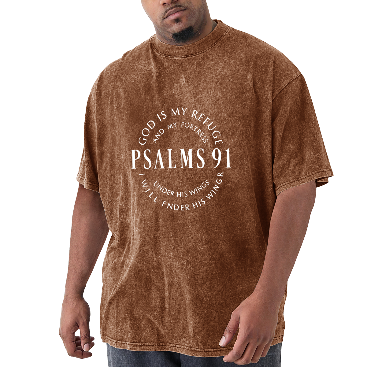 Psalms 91 White Circular Verse Graphic