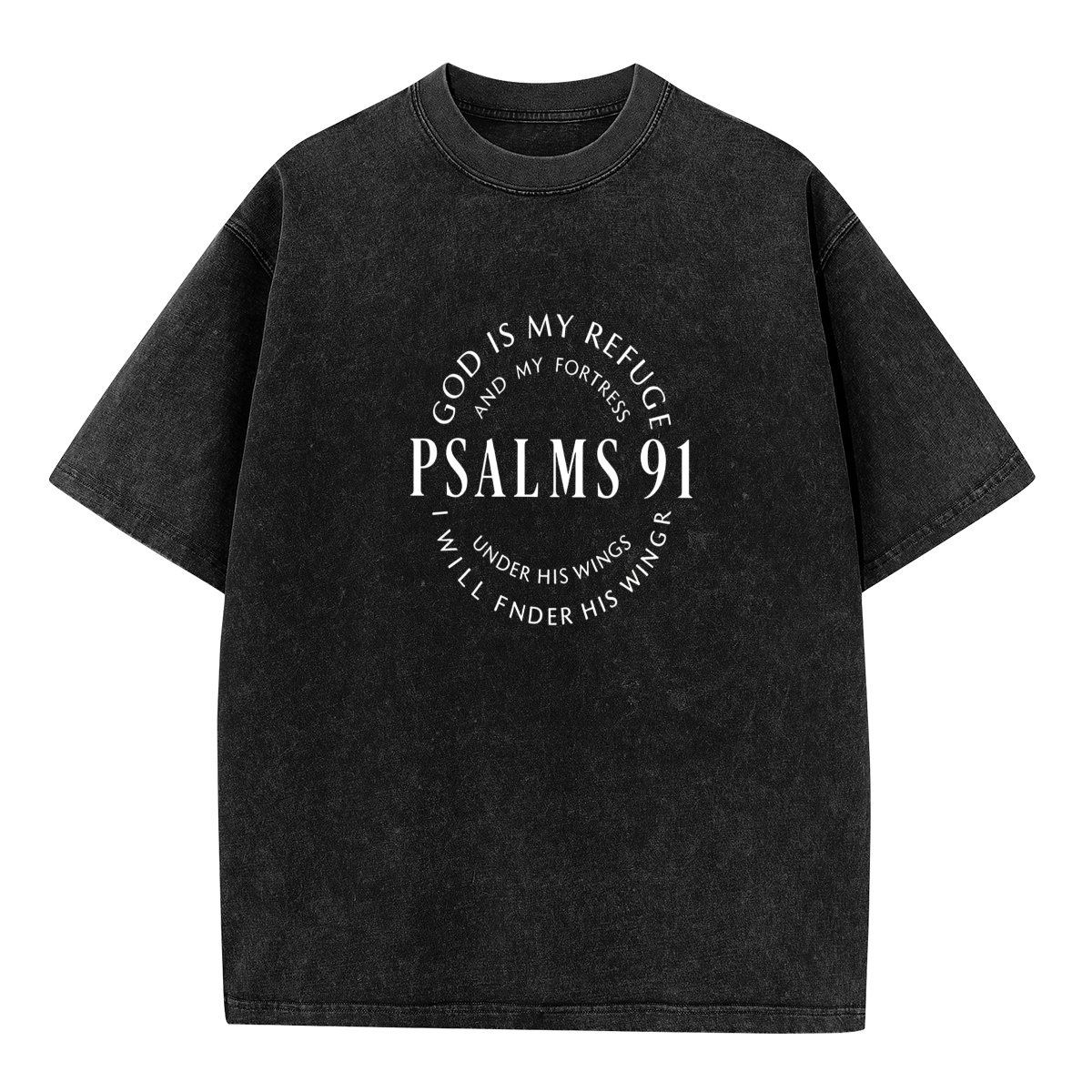 Psalms 91 White Circular Verse Graphic