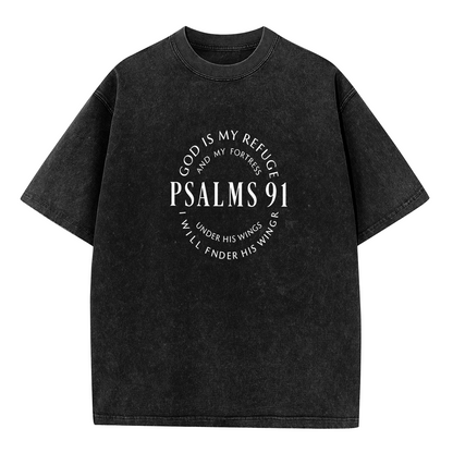 Psalms 91 White Circular Verse Graphic