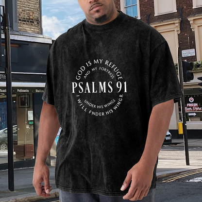 Psalms 91 White Circular Verse Graphic