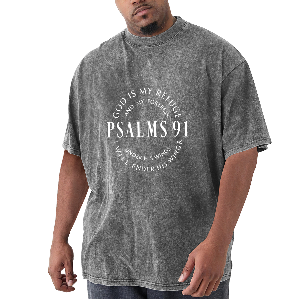 Psalms 91 White Circular Verse Graphic