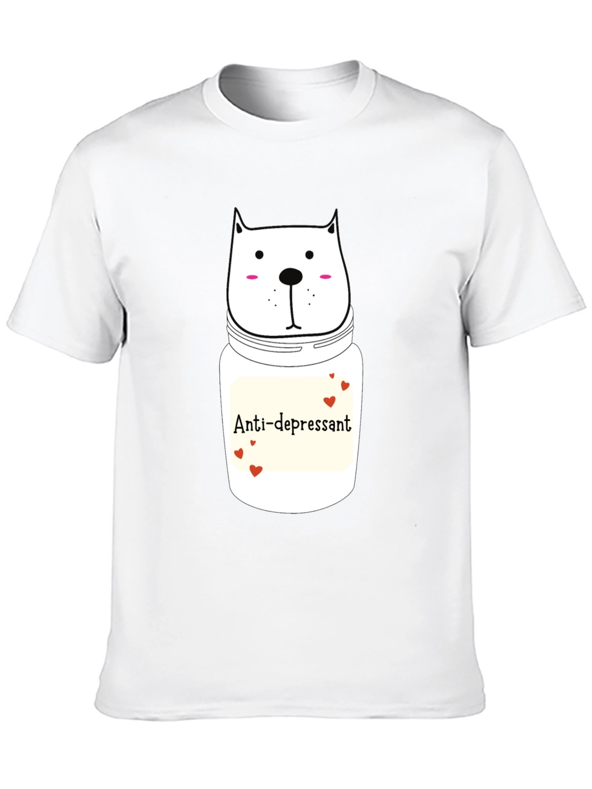 Anti-Depressant Cat Graphic Tee - Black Cotton Comfort