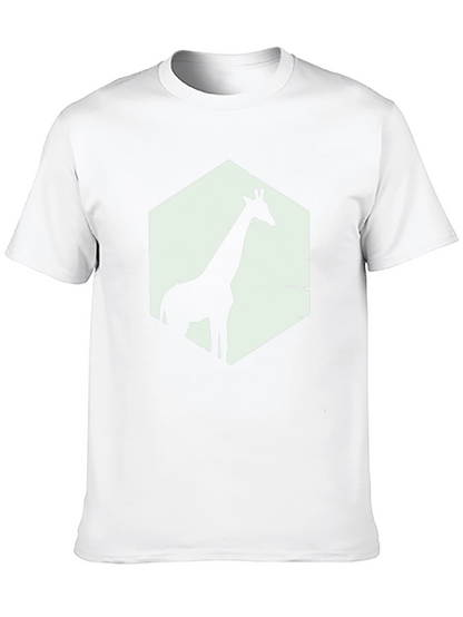 Giraffe Silhouette Graphic T-Shirt - Black