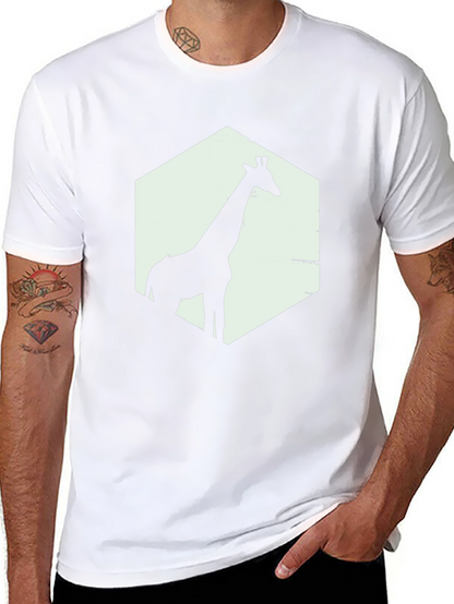 Giraffe Silhouette Graphic T-Shirt - Black