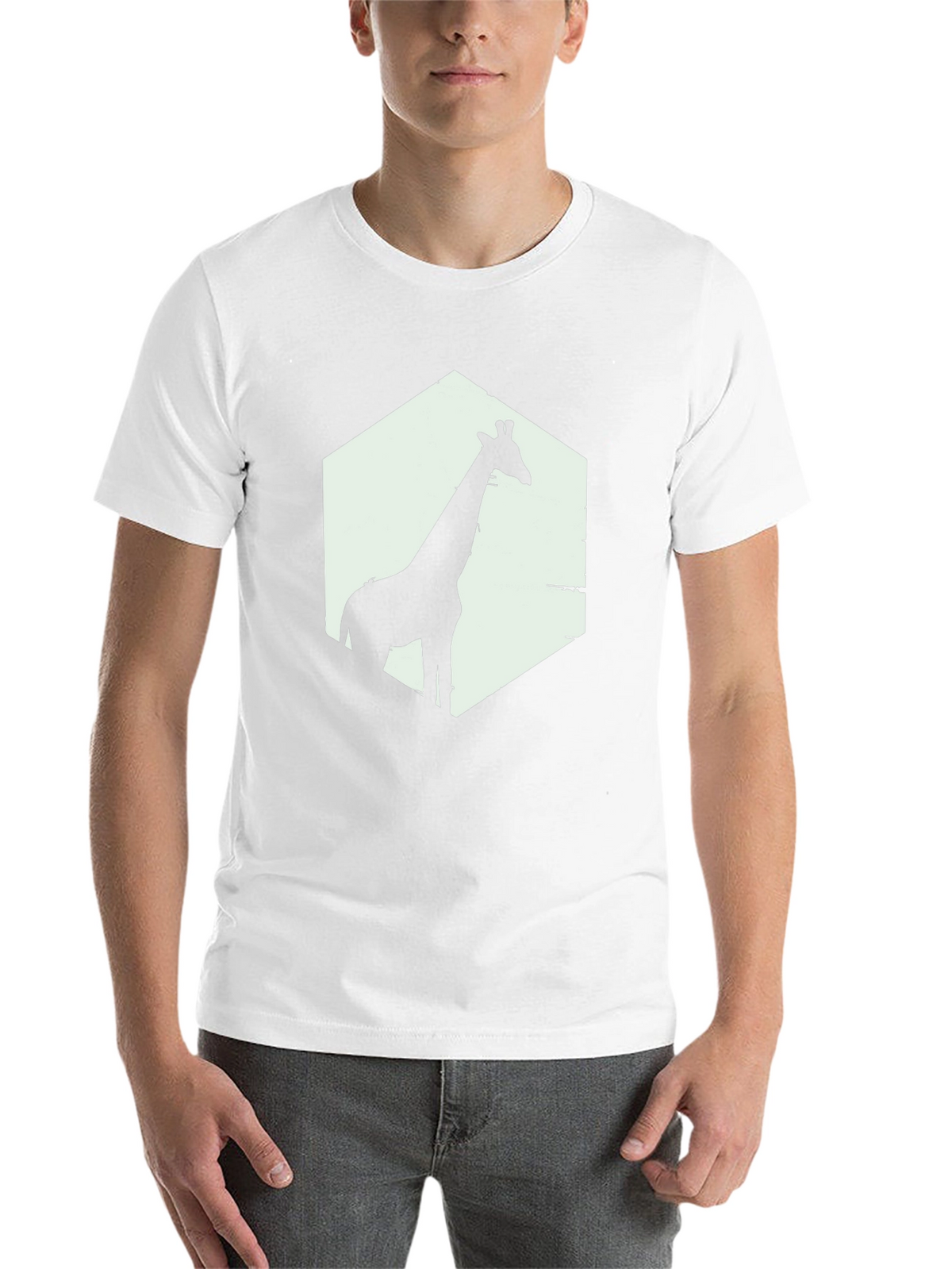Giraffe Silhouette Graphic T-Shirt - Black