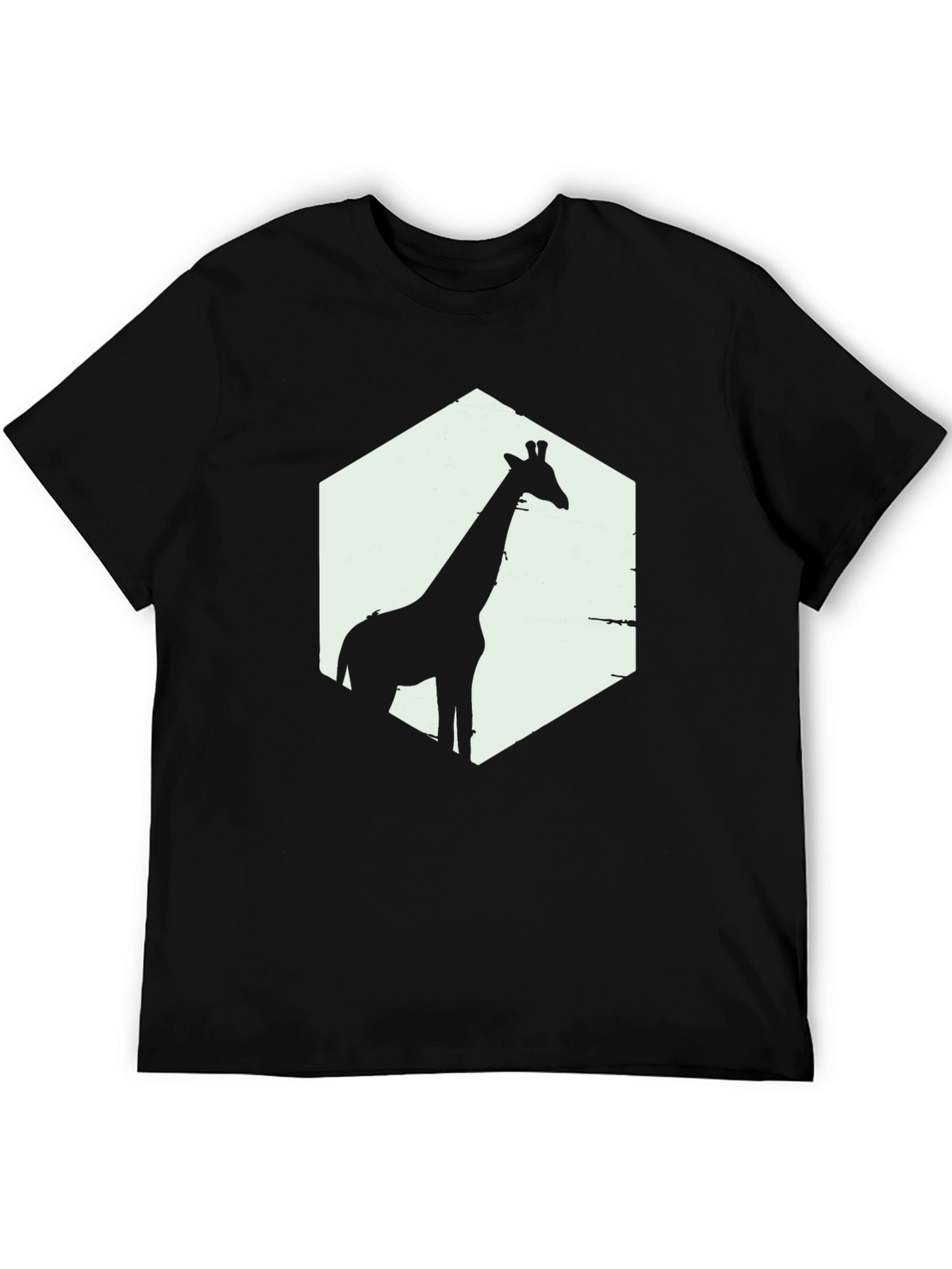 Giraffe Silhouette Graphic T-Shirt - Black