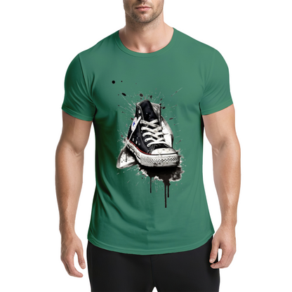 Graffiti Splatter Converse Sneakers Streetwear Tee