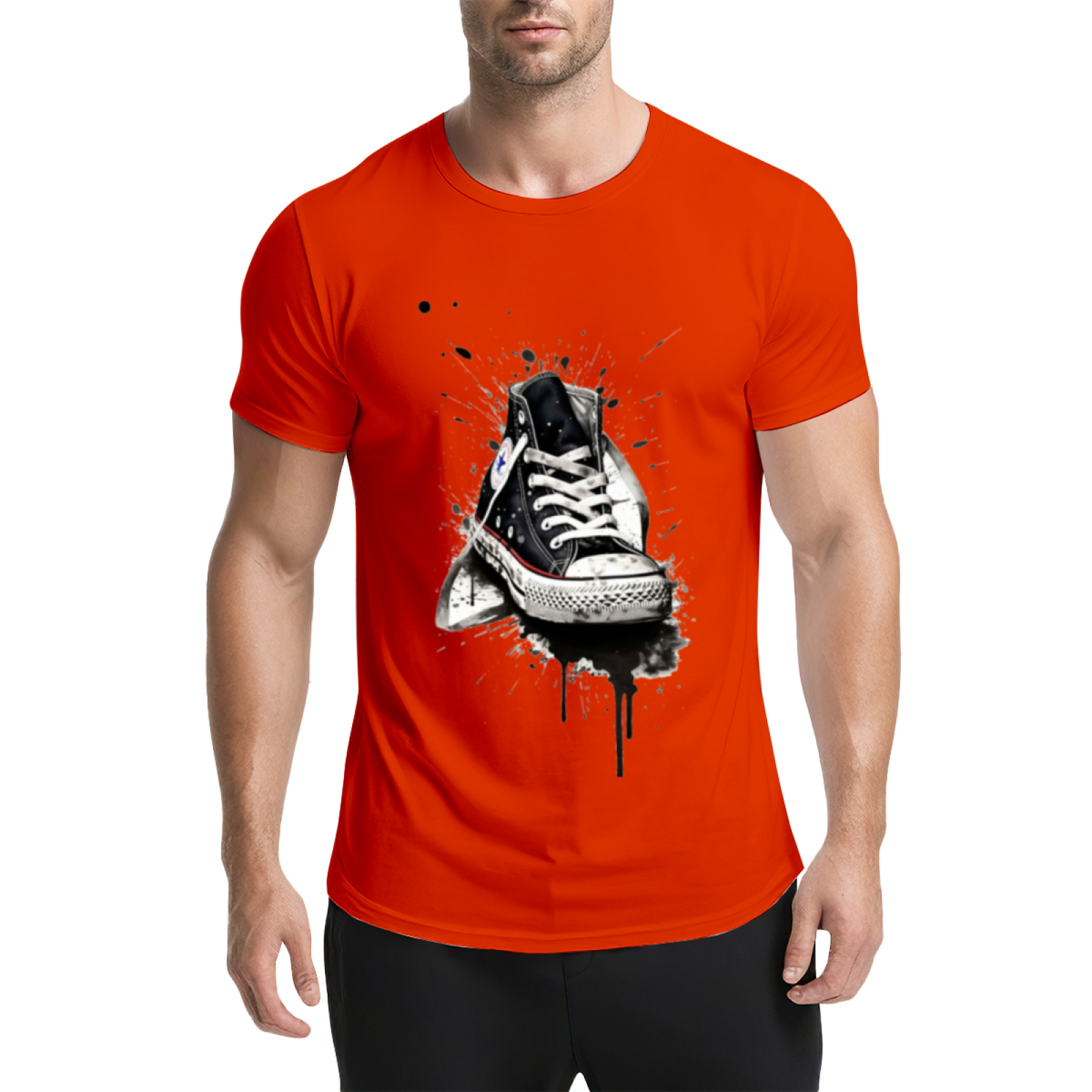Graffiti Splatter Converse Sneakers Streetwear Tee