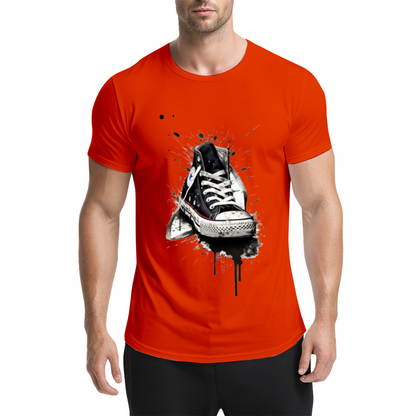 Graffiti Splatter Converse Sneakers Streetwear Tee