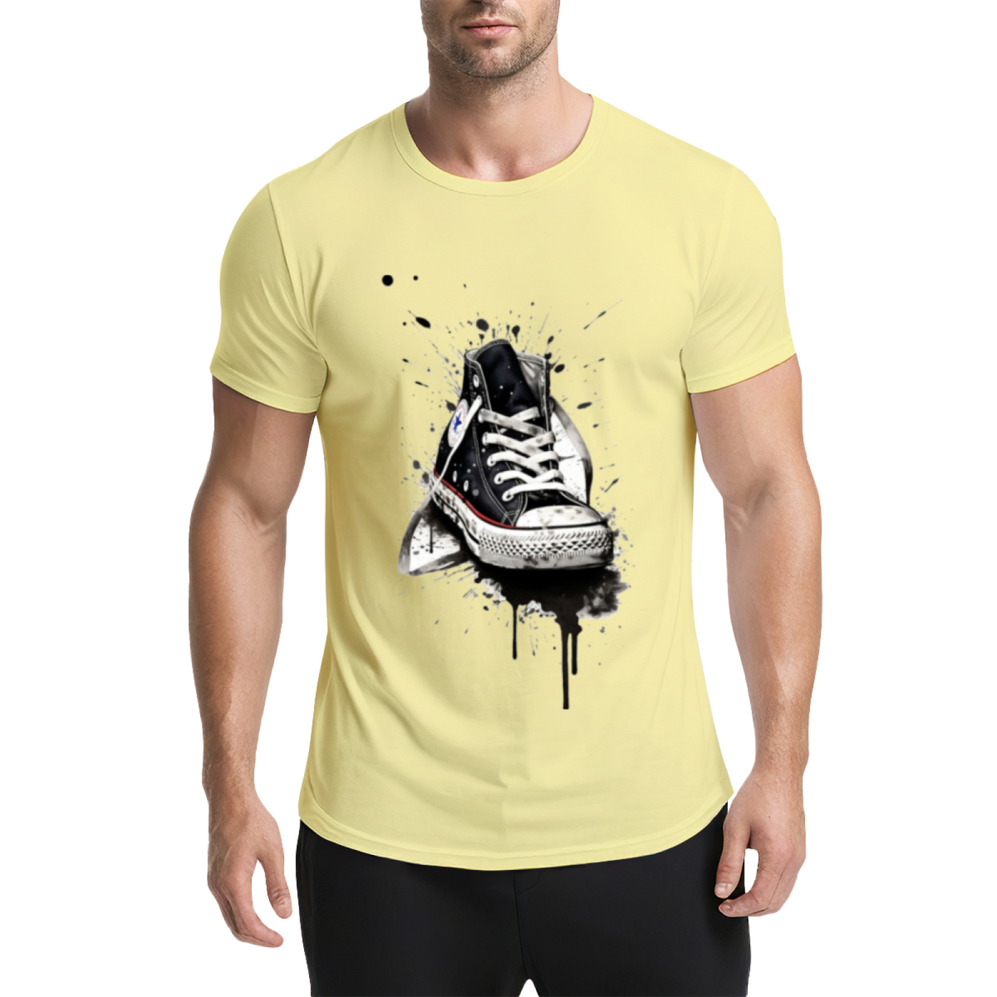 Graffiti Splatter Converse Sneakers Streetwear Tee