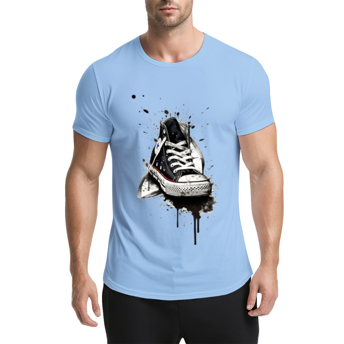 Graffiti Splatter Converse Sneakers Streetwear Tee