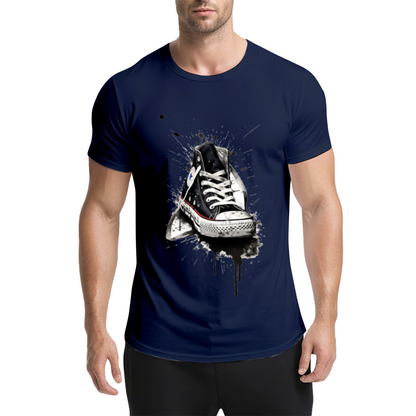 Graffiti Splatter Converse Sneakers Streetwear Tee