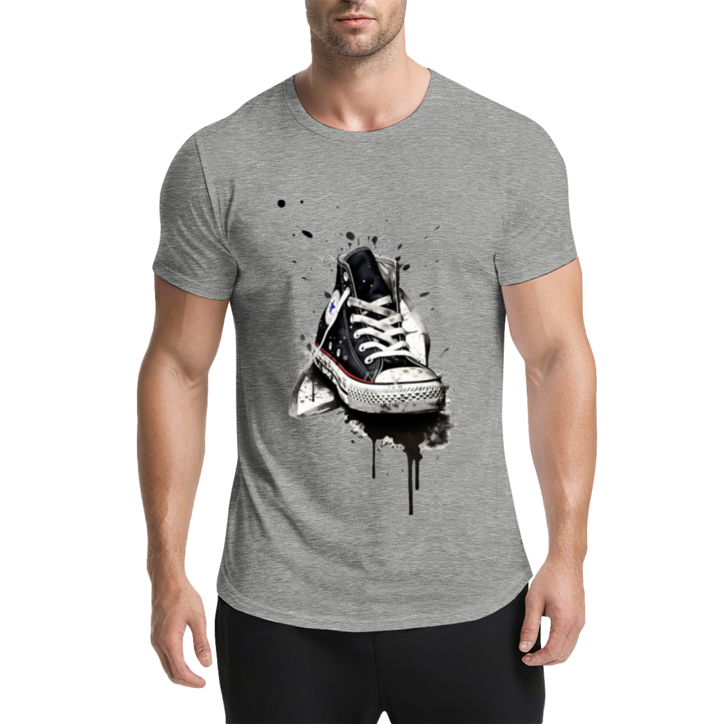Graffiti Splatter Converse Sneakers Streetwear Tee