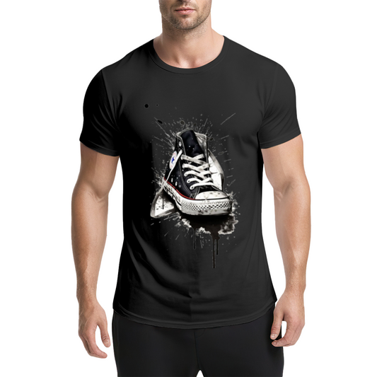 Graffiti Splatter Converse Sneakers Streetwear Tee
