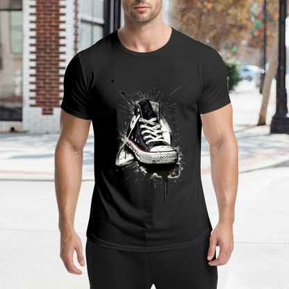 Graffiti Splatter Converse Sneakers Streetwear Tee