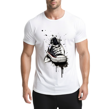Graffiti Splatter Converse Sneakers Streetwear Tee