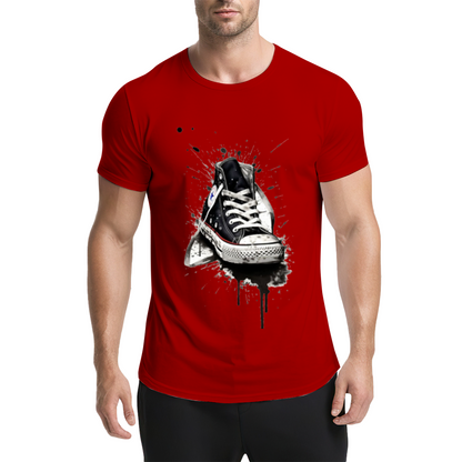 Graffiti Splatter Converse Sneakers Streetwear Tee