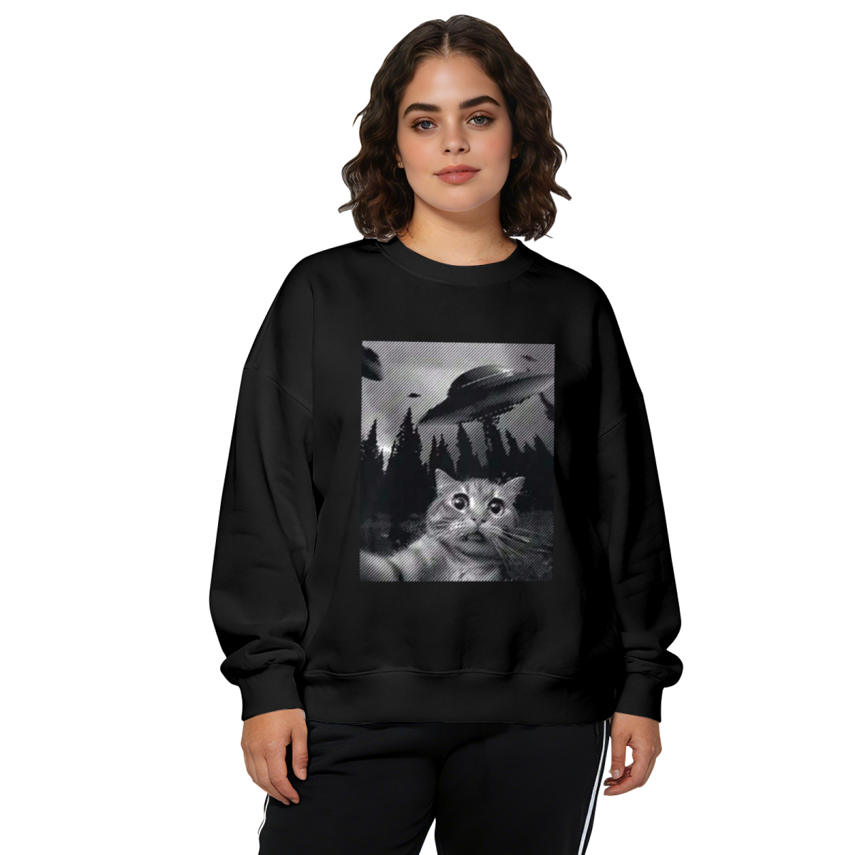 Money And Everything Small Chest Text Crewneck Sweatshirt