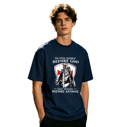 Men's Knight Templar Christian Faith Inspirational Quote Graphic T-Shirt